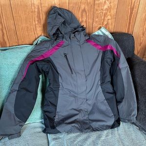 Gray and Pink Hooded Jacket ladies small brand new with tags port authority